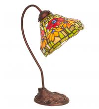 Meyda Black 247784 - 18" High Tiffany Poinsettia Desk Lamp