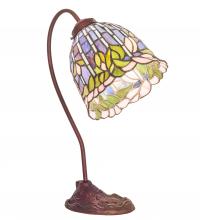 Meyda Black 247789 - 18" High Tiffany Flowering Lotus Desk Lamp