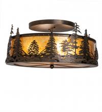 Meyda Black 248523 - 22" Wide Wildlife at Dusk Semi-Flushmount