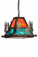 Meyda Black 249612 - 16" Square Tall Pines Pendant