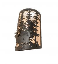 Meyda Black 251455 - 12" Wide Tall Pines Deer Wall Sconce