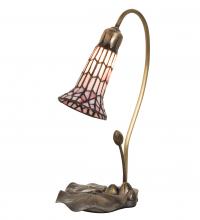 Meyda Black 251570 - 16" High Stained Glass Pond Lily Accent Lamp