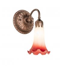 Meyda Black 253601 - 5" Wide Pink/White Pond Lily Victorian Wall Sconce