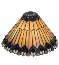 Meyda Black 26311 - 12" Wide Tiffany Jeweled Peacock Shade