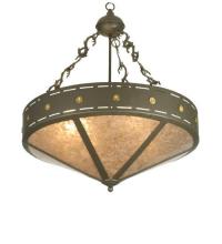 Meyda Black 26923 - 24" Wide Craftsman Target Inverted Pendant