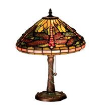 Meyda Black 27158 - 16"H Tiffany Dragonfly w/ Twisted Fly Mosaic Base Accent Lamp