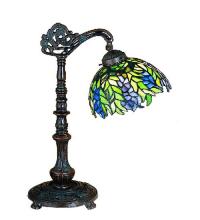 Meyda Black 27167 - 19"H Tiffany Honey Locust Desk Lamp