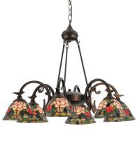 Meyda Black 27399 - 32"W Tiffany Rosebush 6 LT Chandelier