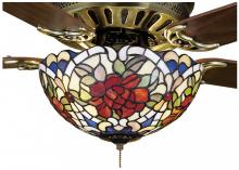 Meyda Black 27458 - 12"W Renaissance Rose Fan Light Fixture