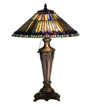 Meyda Black 27563 - 23"H Tiffany Jeweled Peacock Table Lamp.602