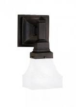 Meyda Black 27620 - 5"W Bungalow White Alabaster Swirl Wall Sconce