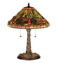 Meyda Black 27812 - 21"H Tiffany Dragonfly w/ Twisted Fly Mosaic Base Table Lamp