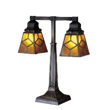 Meyda Black 27879 - 20" High Diamond Craftsman 2 Arm Desk Lamp