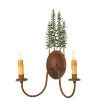 Meyda Black 29463 - 14.5"W Tall Pines 2 LT Wall Sconce