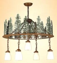 Meyda Black 29556 - 28" Wide Tall Pines 5 Light Chandelier