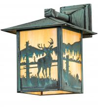 Meyda Black 39867 - 9" Wide Seneca Deer Creek Solid Mount Wall Sconce