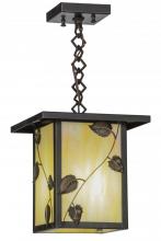 Meyda Black 43616 - 9"Sq Hyde Park Vine Leaf Pendant