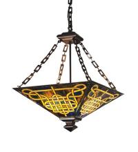 Meyda Black 47583 - 17" Square Knotwork Mission Inverted Pendant