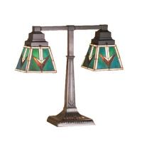 Meyda Black 48200 - 20"H VALENCIA Mission 2 Arm Desk Lamp