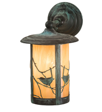 Meyda Black 48725 - 8" Wide Fulton Song Bird Solid Mount Wall Sconce