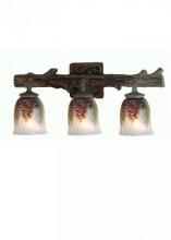 Meyda Black 49525 - 23" Wide Pinecone 3 Light Hand Painted Vanity Light