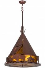 Meyda Black 50109 - 24"W Teepee W/Buffalo Pendant