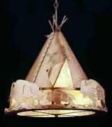 Meyda Black 50152 - 36"W Teepee w/ Buffalo Pendant