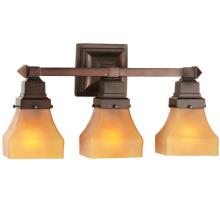 Meyda Black 50362 - 20"W Bungalow Frosted Amber 3 LT Vanity Light