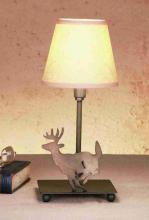 Meyda Black 50612 - 13"H Lone Deer Parchment Shade Accent Lamp