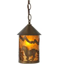 Meyda Black 51060 - 6" Wide Running Horses Mini Pendant