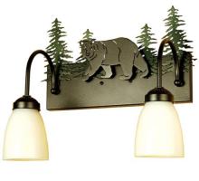 Meyda Black 51063 - 16" Wide Lone Bear 2 Light Vanity Light