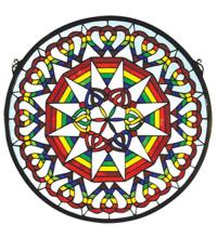 Meyda Black 51703 - 20"W X 20"H Rainbow Expression Medallion Stained Glass Window