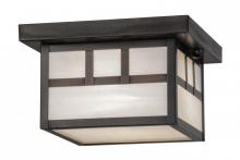 Meyda Black 51890 - 10"Square Craftsman Brown Hyde Park Double Bar Mission Flush Mount