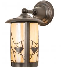 Meyda Black 54279 - 8" Wide Fulton Song Bird Solid Mount Wall Sconce