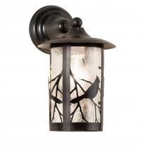 Meyda Black 54298 - 8" Wide Fulton Song Bird Solid Mount Wall Sconce