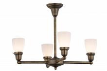 Meyda Black 56474 - 27"W Revival Oyster Bay Goblet 4 LT Chandelier