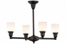 Meyda Black 56476 - 27"W Revival Oyster Bay Goblet 4 LT Chandelier