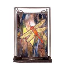 Meyda Black 56831 - 9.5"W X 10.5"H Dragonfly Lighted Mini Tabletop Window