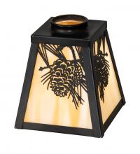 Meyda Black 65047 - 5.5" Square Winter Pine Shade