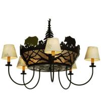 Meyda Black 65134 - 36"W Bear on the Loose 5 LT Chandelier