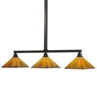 Meyda Black 65851 - 62"L Prairie Corn 3 LT Island Pendant