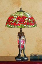 Meyda Black 65896 - 25" High Tiffany Poinsettia W/Lighted Base Table Lamp