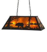 Meyda Black 66368 - 33"L Bear at Lake Oblong Pendant