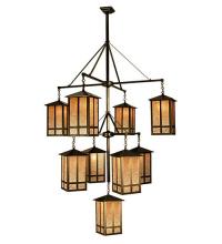 Meyda Black 67329 - 48"W Church Street 9 LT Hanging Lantern Chandelier