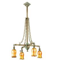 Meyda Black 67330 - 26"W Craftsman Favrile 4 LT Chandelier