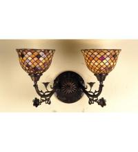 Meyda Black 67383 - 17.5"W Tiffany Fishscale 2 LT Wall Sconce