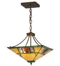 Meyda Black 68064 - 17"Sq Pinecone Ridge Inverted Pendant