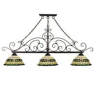 Meyda Black 68212 - 67.5" Long Tiffany Roman 3 Light Georgia Scroll Island Pendant