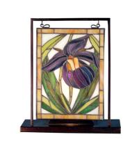 Meyda Black 68351 - 9.5"W X 10.5"H Lady Slippers Lighted Mini Tabletop Window