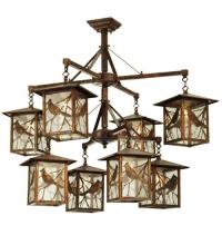 Meyda Black 69250 - 42" Wide Seneca Song Bird 8 Light Hanging Lantern Chandelier